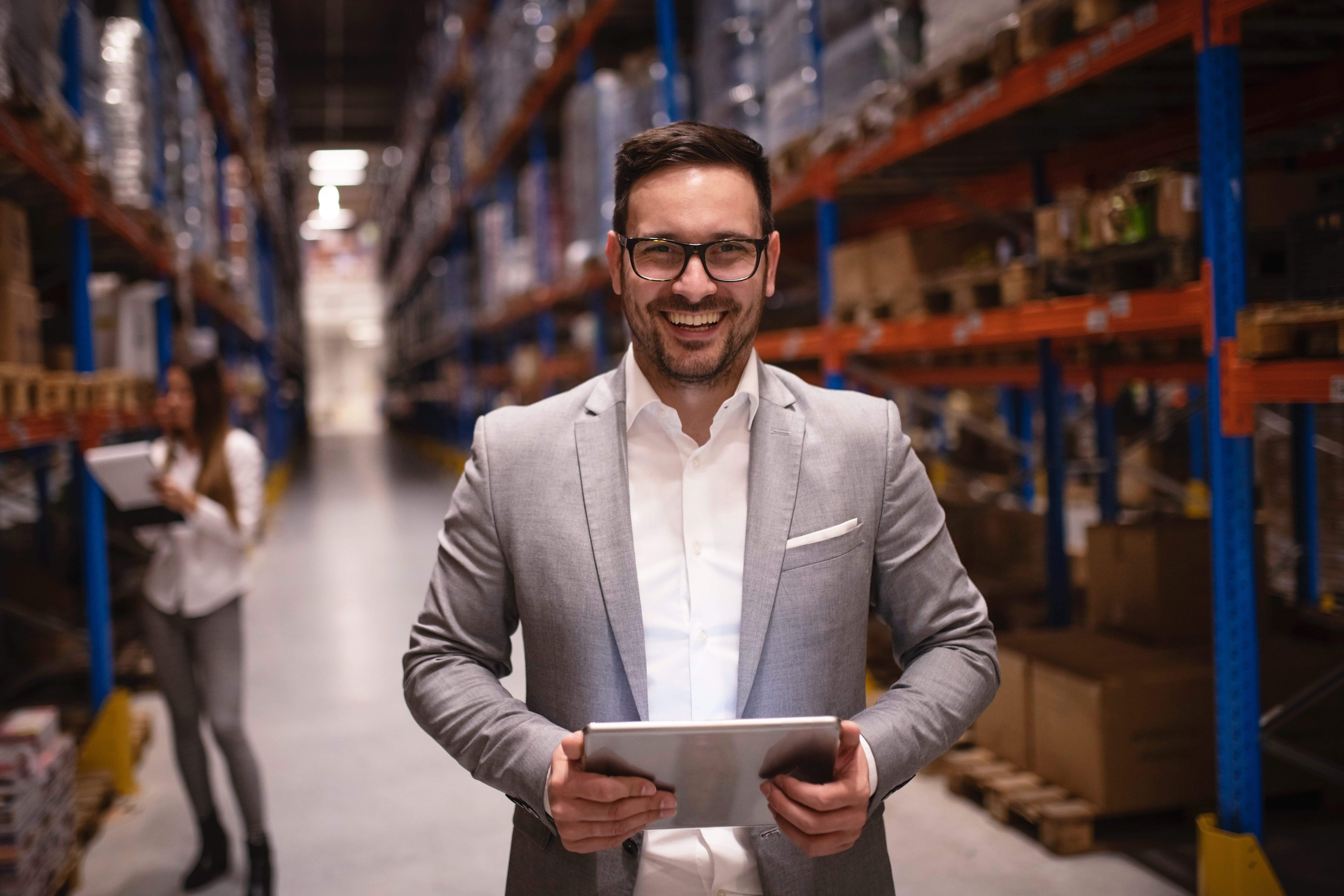 Man in warehouse
